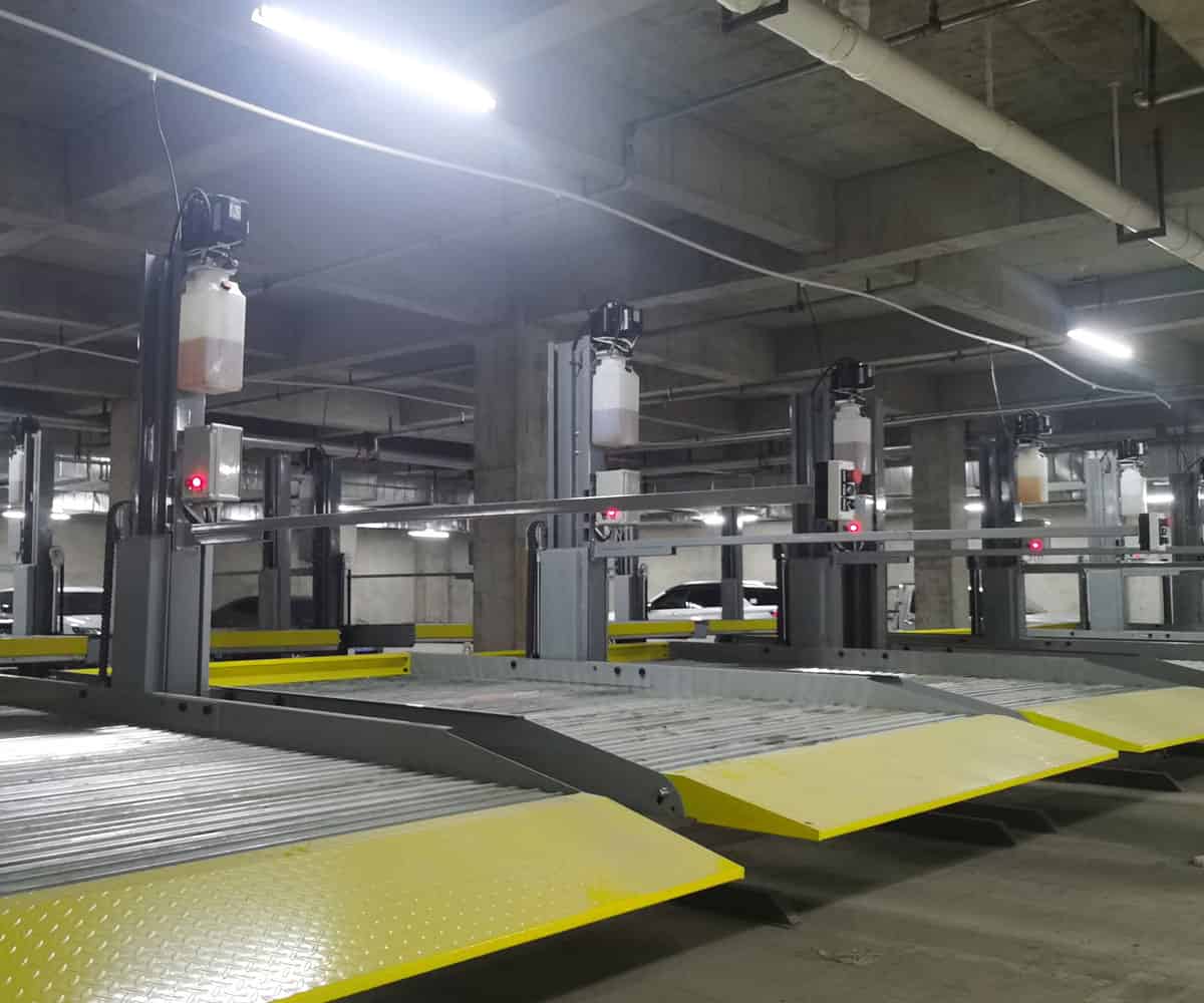 蓬溪兩層升降橫移機(jī)械式立體車庫改造